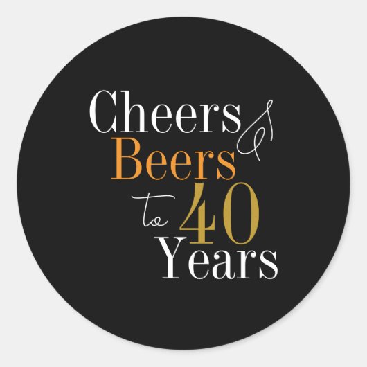 Sticker Rond 40e anniversaire Soeurs et bières Black Gold Party (Devant)