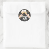 Sticker Rond 40e anniversaire Thème noir et or (Sac)