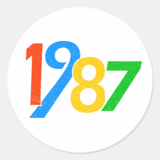 Sticker Rond 40e anniversaire Vintage 1987 – 40 ans drôle Bi