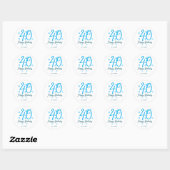 Sticker Rond 40th birthday add name date year blue template (Feuille)