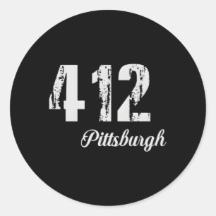 Sticker Rond 412 Code régional de Pittsburgh en détresse
