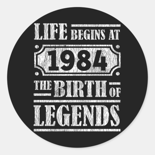 Sticker Rond 41 Ans 1984 Naissance De La Légende 41E Anniversai (Devant)