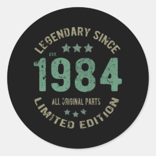 Sticker Rond 41 ans Anniversaire 1984 Légende 41e anniversaire 