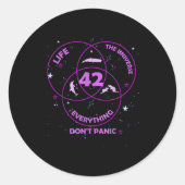 Sticker Rond 42 Answer To Life Universe Everything (Devant)