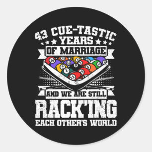 Sticker Rond 43e anniversaire de Mariage billard de piscine 43