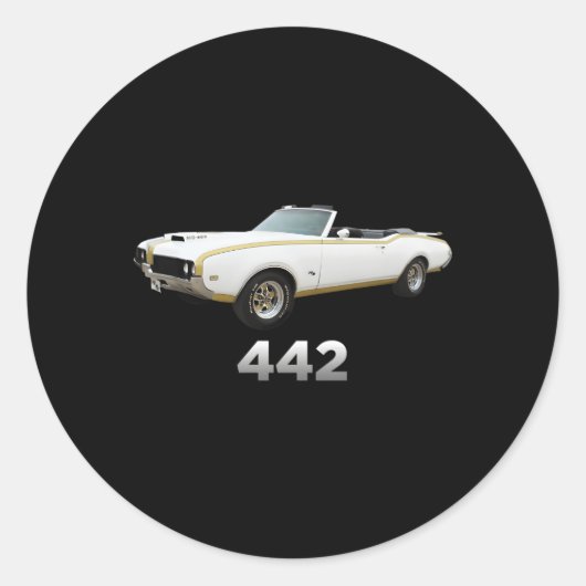 Sticker Rond 442 Oldsmobile Cutlass Car Show 1970 1971 1972 (Devant)