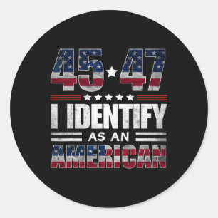 Sticker Rond 45 47 Je M'Identifie Comme Une Américaine 45 47 Ch