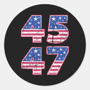 Sticker Rond 45 47 Président Patriotique Trump Deux Fois Dans U