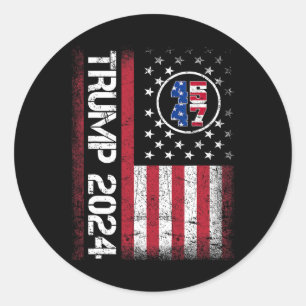 Sticker Rond 45 47 We The People 2024 Se Trouve Avec Le Drapeau