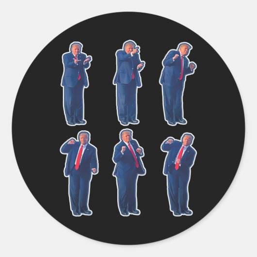 Sticker Rond 45 Danse Donald Trump 47e Président Trump 1 (Devant)