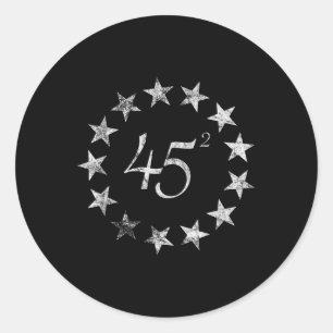 Sticker Rond 45 Squared Trump Betsy Ross Flag 2020
