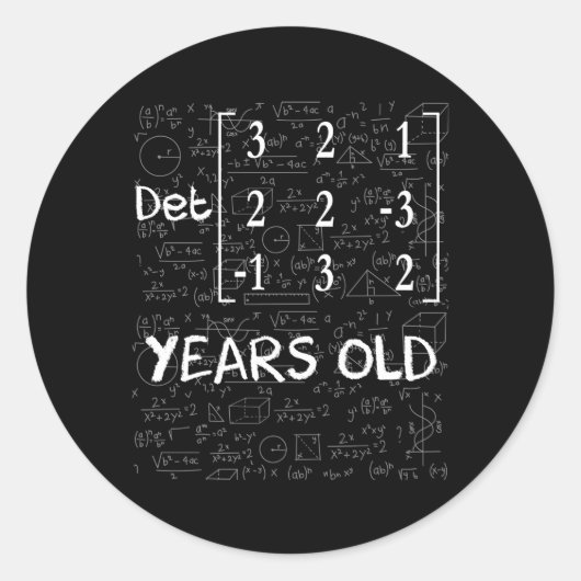 Sticker Rond 45E 45 Avec Geek Matrice Déterminant Matrice (Devant)