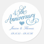 Sticker Rond 45e anniversaire de mariage Saphir (Devant)