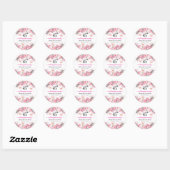 Sticker Rond 45e Anniversaire de Mariage Saphir Roses Blanches (Feuille)