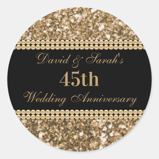Sticker Rond 45e anniversaire du Mariage Célébration Parties sc (Devant)