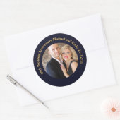 Sticker Rond 45e ANNIVERSAIRE PHOTO Marine Gold (Enveloppe)
