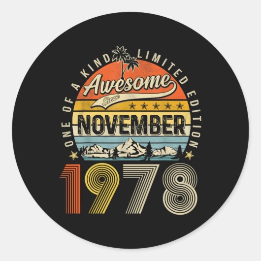 Sticker Rond 45E Impressionnant Depuis Novembre 1978 45 (Devant)