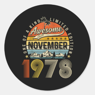 Sticker Rond 45E Impressionnant Depuis Novembre 1978 45