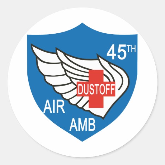 Sticker Rond 45e Patch Dustoff Médicale (Devant)
