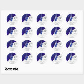 Sticker Rond 45e Sapphire Mariage Anniversaire Design (Feuille)