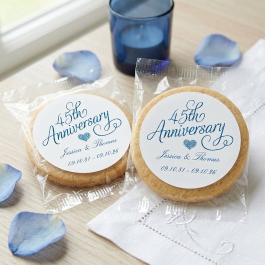 Sticker Rond 45th Sapphire Wedding Anniversary