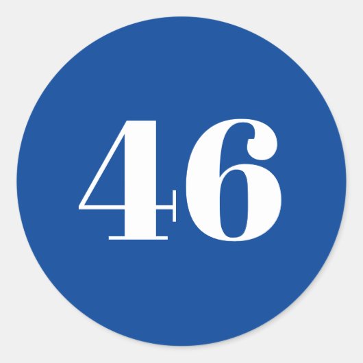 Sticker Rond 46 Biden Président bleu blanc numéro moderne bouto (Devant)
