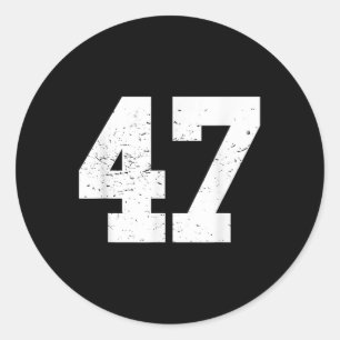 Sticker Rond #47 Joueur de Ventilateur sportif T Chemise Numéro
