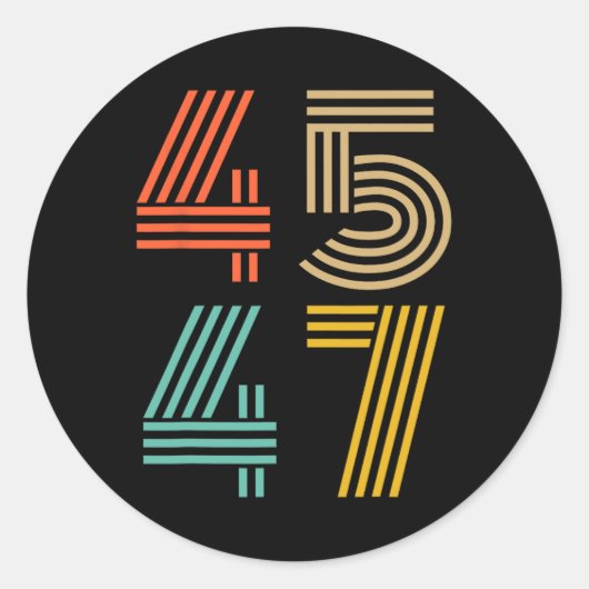 Sticker Rond 47 Trump 2024 Pour Président 4547 (Devant)