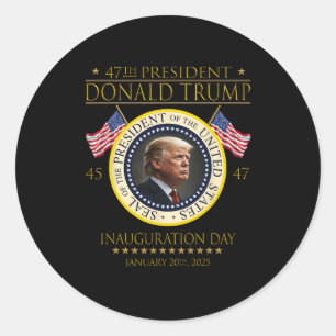 Sticker Rond 47e anniversaire de l'investiture du président Don