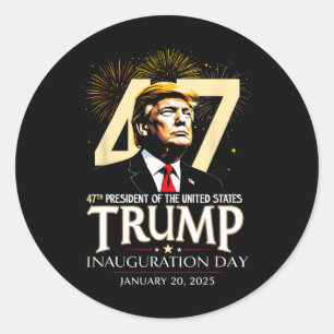 Sticker Rond 47e jour de l'investiture du président Trump 20 ja