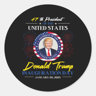Sticker Rond 47ème anniversaire de l'investiture du président D