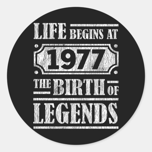 Sticker Rond 48 Ans 1977 Naissance De La Légende 48E Anniversai (Devant)