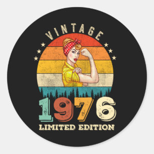 Sticker Rond 49 ans Anniversaire 1976 Vintage 49e anniversaire 