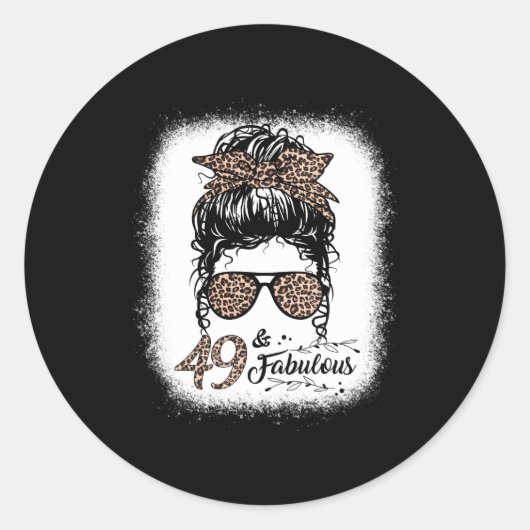 Sticker Rond 49 Fabuleux Messy Bun Leopard 49E (Devant)