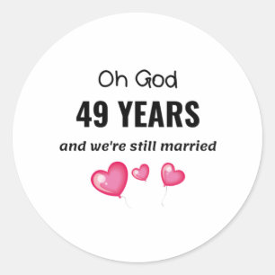 Sticker Rond 49e anniversaire de Mariage Drôle cadeau pour lui 