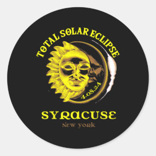Sticker Rond 4.08.24 Éclipse solaire totale 2024 Syracuse York