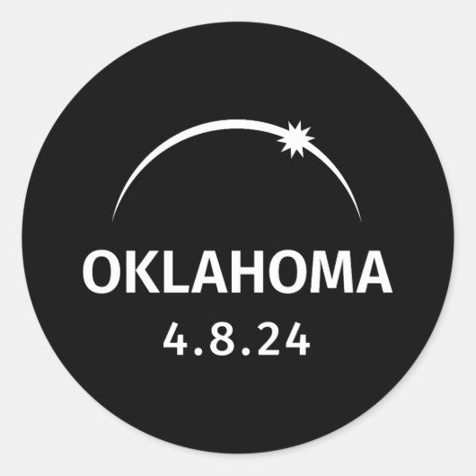 Sticker Rond 4.8.24 Éclipse solaire Oklahoma (Devant)