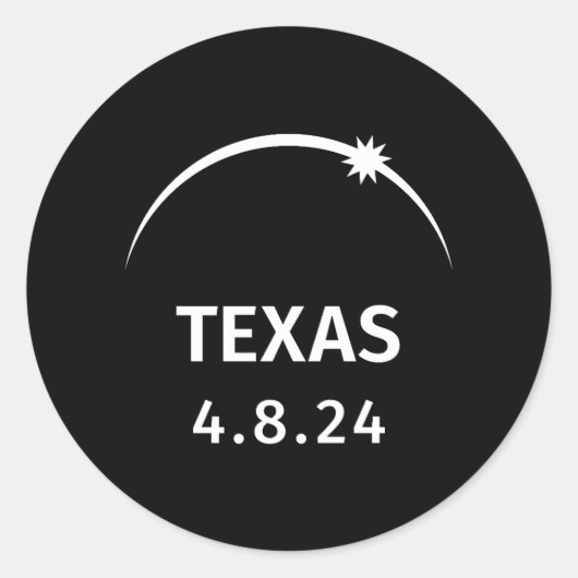 Sticker Rond 4.8.24 Éclipse solaire Texas (Devant)