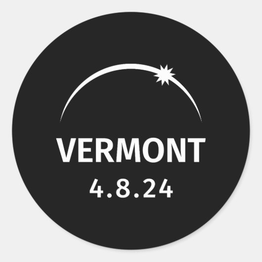 Sticker Rond 4.8.24 Éclipse solaire Vermont (Devant)