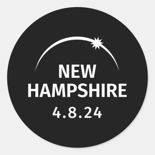 Sticker Rond 4.8.24 New Hampshire d'Éclipse solaire (Devant)