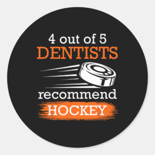 Sticker Rond 4 dentistes sur 5 recommandent Hockey Ice hockey