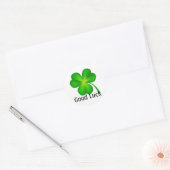 Sticker Rond 4 feuilles de trèfle, Bonne chance ! (Enveloppe)