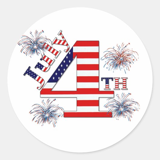 Sticker Rond 4 juillet (Devant)
