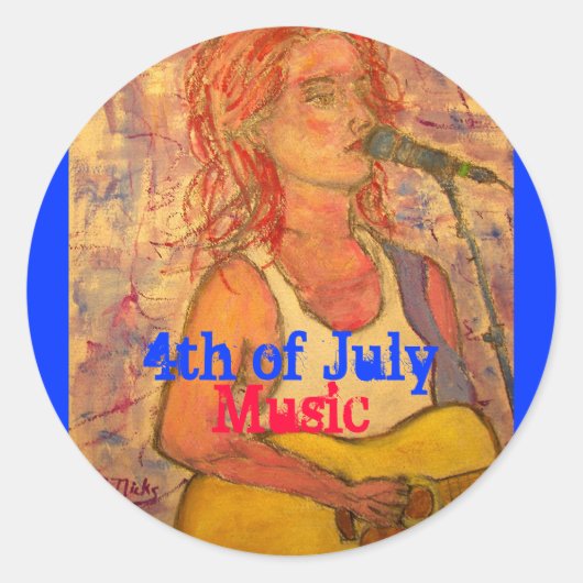 Sticker Rond 4 juillet (Devant)