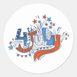 Sticker Rond 4 juillet