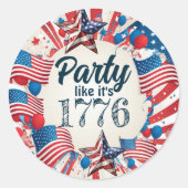 Sticker Rond 4 juillet (Devant)