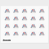 Sticker Rond 4 juillet (Feuille)