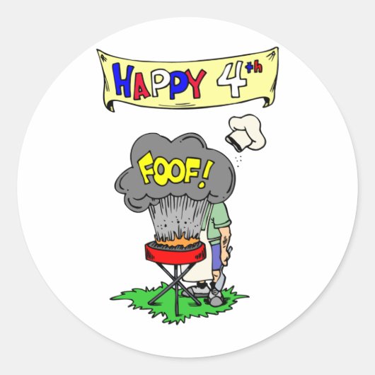 Sticker Rond 4 juillet (Devant)