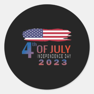 Sticker Rond 4 juillet 2023 Fête de l'Indépendance des Chemises
