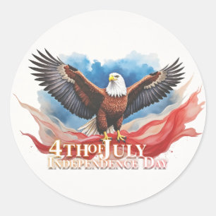 Sticker Rond 4 juillet Aigle – Conception d'art patriotique